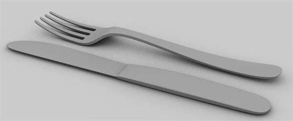 Simple 3D fork & knife