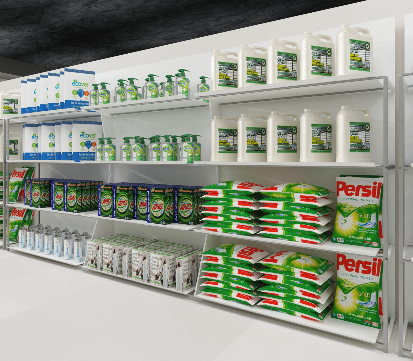 Supermarket Products Shelf 3D Model