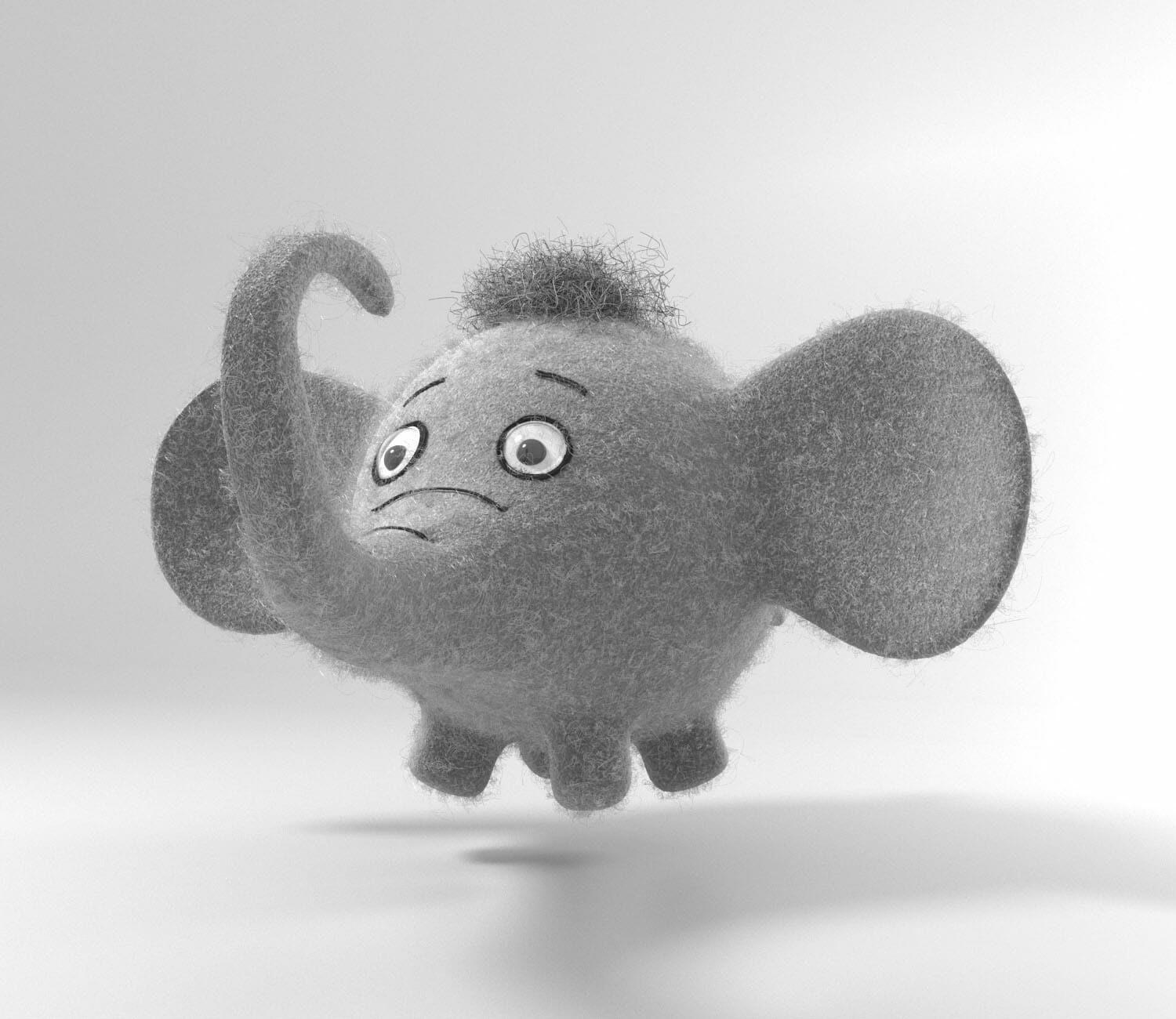 Gray Elephant 3D Model