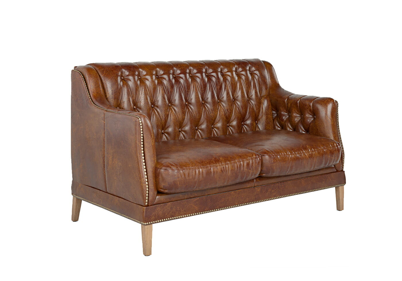 Old Design Brown 2 Seat Sofa 3D Model