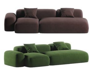3 Colors Big Sofa Free 3D Model