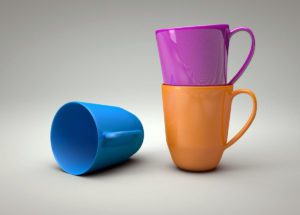 3 Different Colours Coffee Cup 3D Model