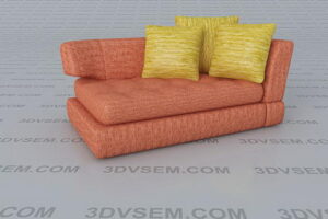 3D Double Sofa Model