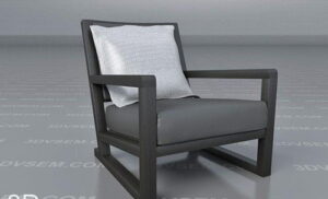 3d Model Grey Armchair