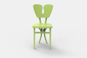 4 Colours  Wood Chair 3D Model