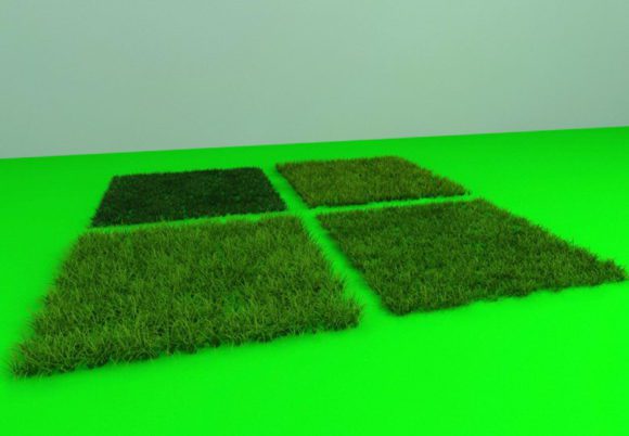 4 Turf Grass Set 3D Model