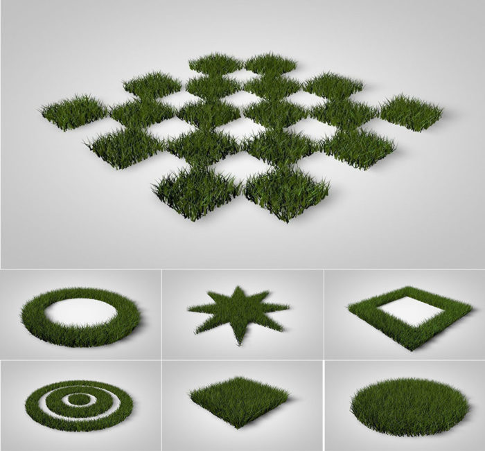 7 Grass Patterns Free 3D Model