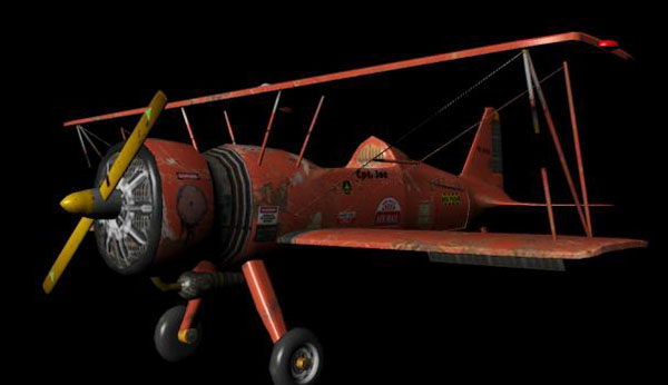 Air plane (Biplane) 3d Model