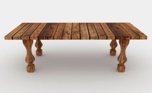 Antic Wooden Table 3D Model