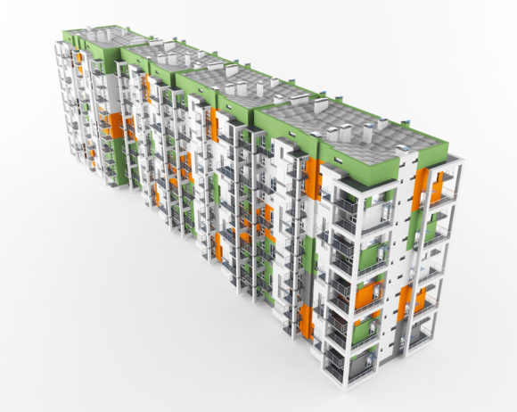 Apartment Buildings 3D Model 2