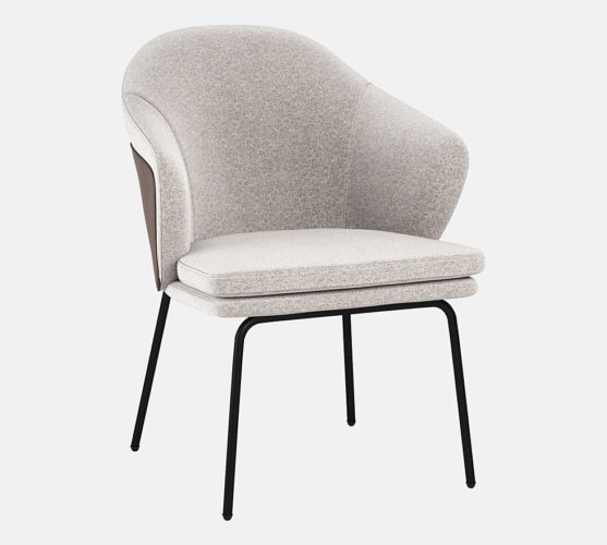 Beige Fabric Armchair Free 3D Model