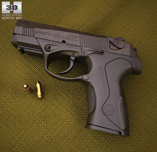  Realistic Beretta Px4 Gun 3D Model