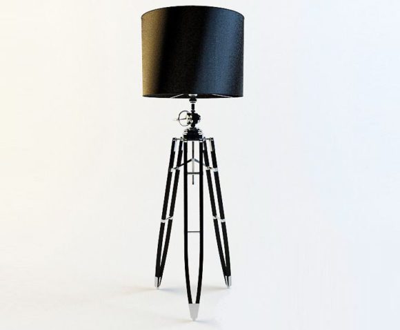 Black Design Floor Lamp 3D Model