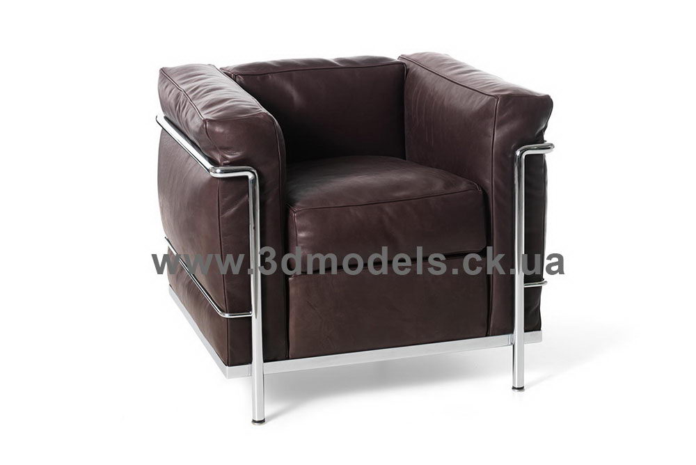 Black Leather Armchair 3D Model