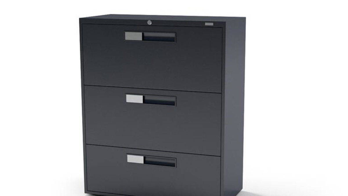 Black Metal Office Cabinet 3D Model