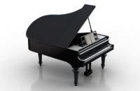 Black Piano 3D Model Music Instruments