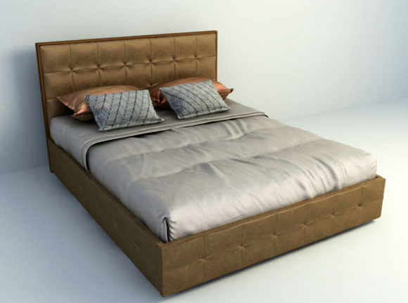  Brown Bed Free 3D Model Download