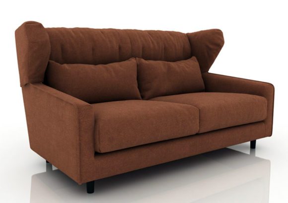 Brown Double Sofa 3D Model