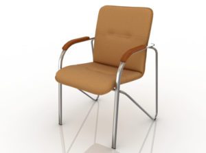 Brown Office Visitor Chair 3D Model