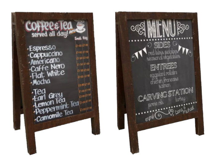 Cafe Chalkboard 3D Model