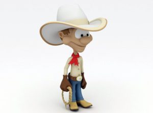 Cartoon Cowboy Free 3D Model