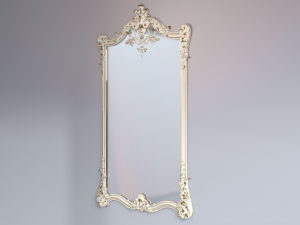 Carved Frame Luxury Mirror 3D Model