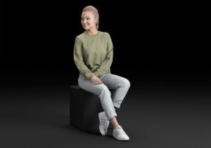 Casual woman sitting and talking 3D Model