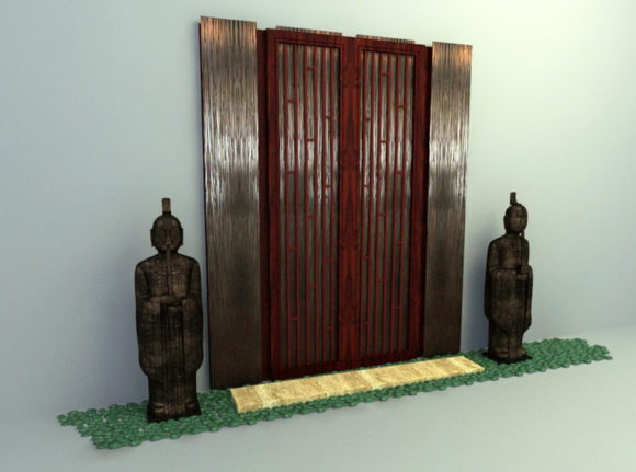  Chinese Wall Panel Free 3D Model