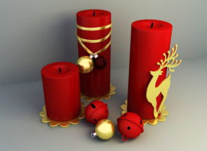 Christmas Decorative Candles 3D Model
