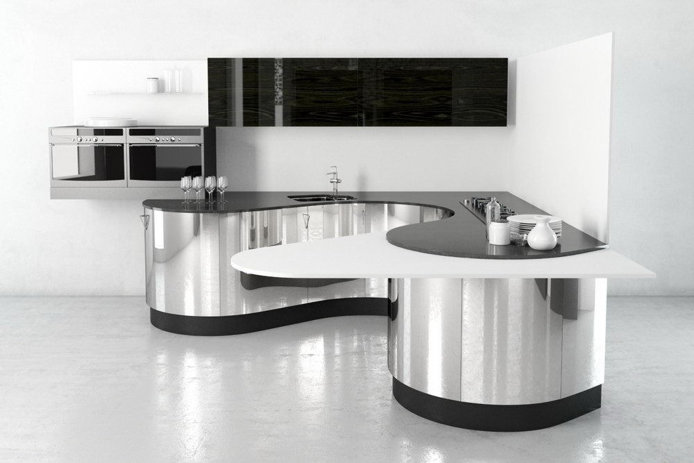 Chrome Steel Kitchen Design 3D Model