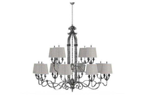 Classical Style Fabric Chandelier 3D Model