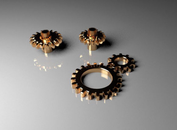  Copper Gears Free 3D Model