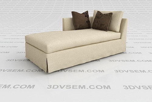 Couch With Decorative Pillows 3D Model