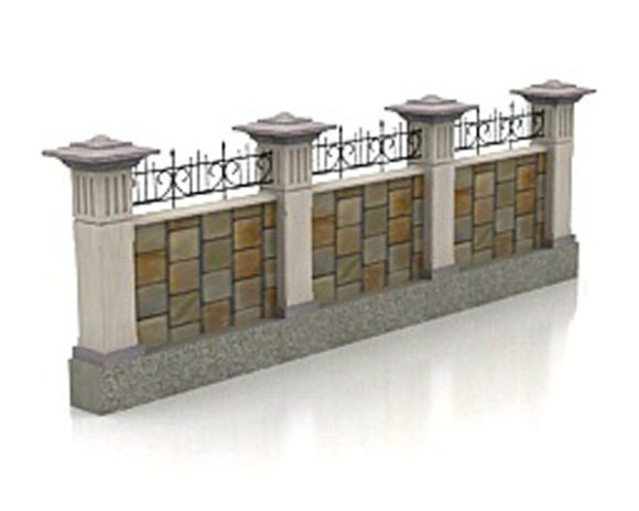 Decorative House Stone Fence 3D Model