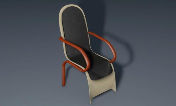 Decorative Wood Chair 3D Model