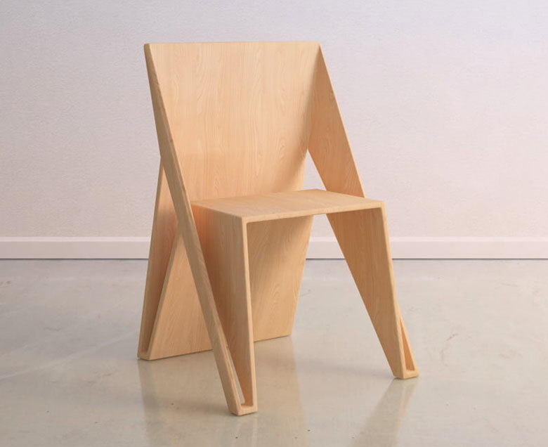 Decorative Wooden Chair 3D Model