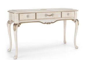 Decorative Wooden White and Gold Console 3D Model