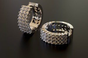 Diamond Earrings Free 3D Model