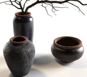Different Size 3 Vases 3D Model