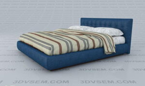 Double Bed Free 3D Model