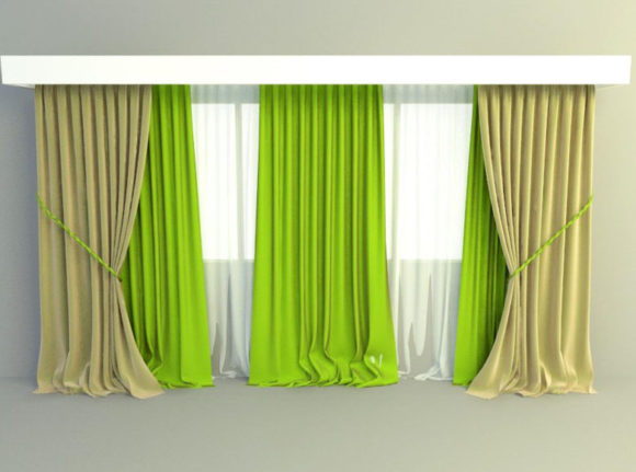 Elegant Curtains 3D Model