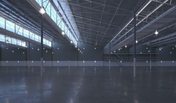 Empty Warehouse 3D Interior Scene