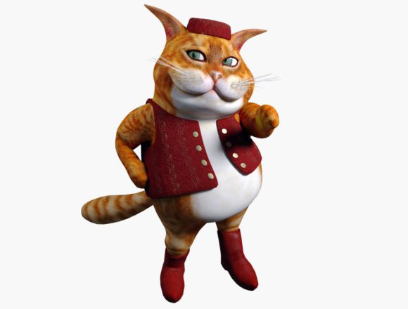 Fat Cat Cartoon Free 3D Model