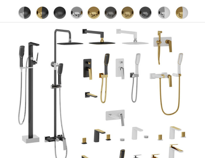 Faucets and Accessories Bathroom Set Free 3D Model 3D Studio (3ds)