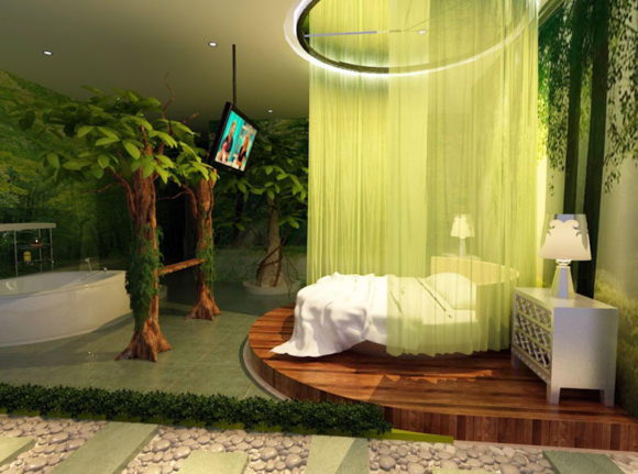 Forest Concept Hotel Room Free 3D Interior Scene