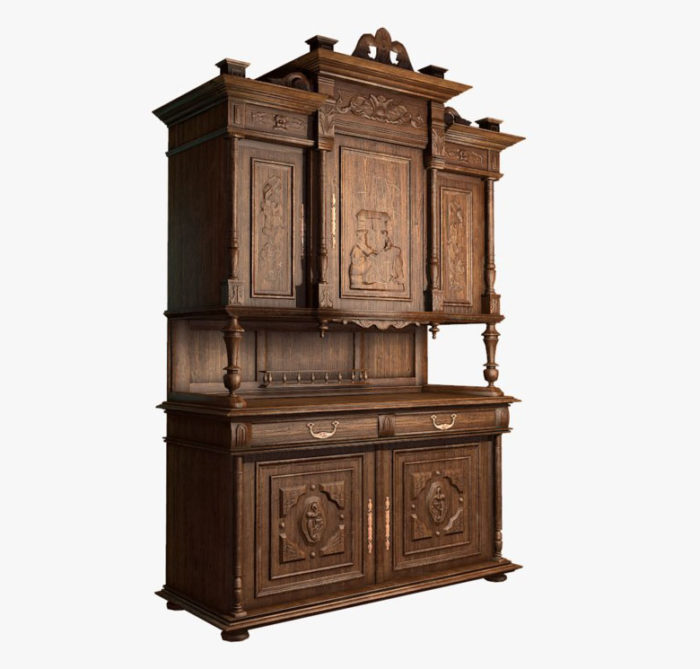 Free 3D Classic Wooden Cabinet