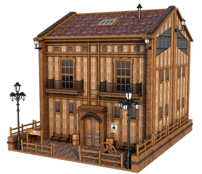 Free 3D Old Wooden House Model