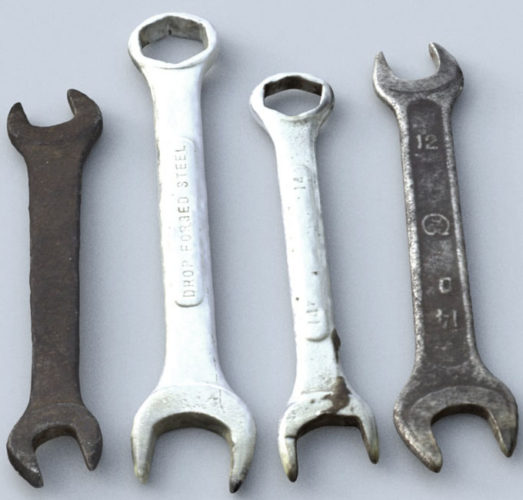 Free 3D Old Wrench Tool Model