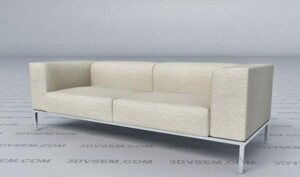 Free Double Sofa 3D Model