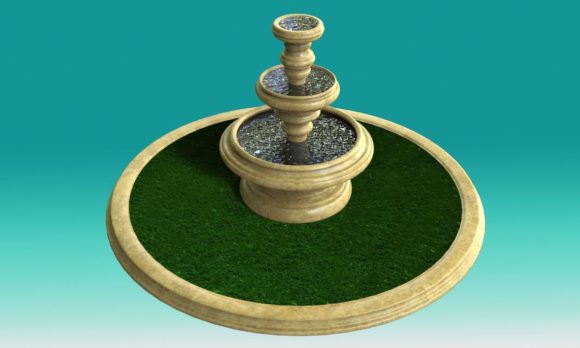 Front Garden Fountain 3D Model